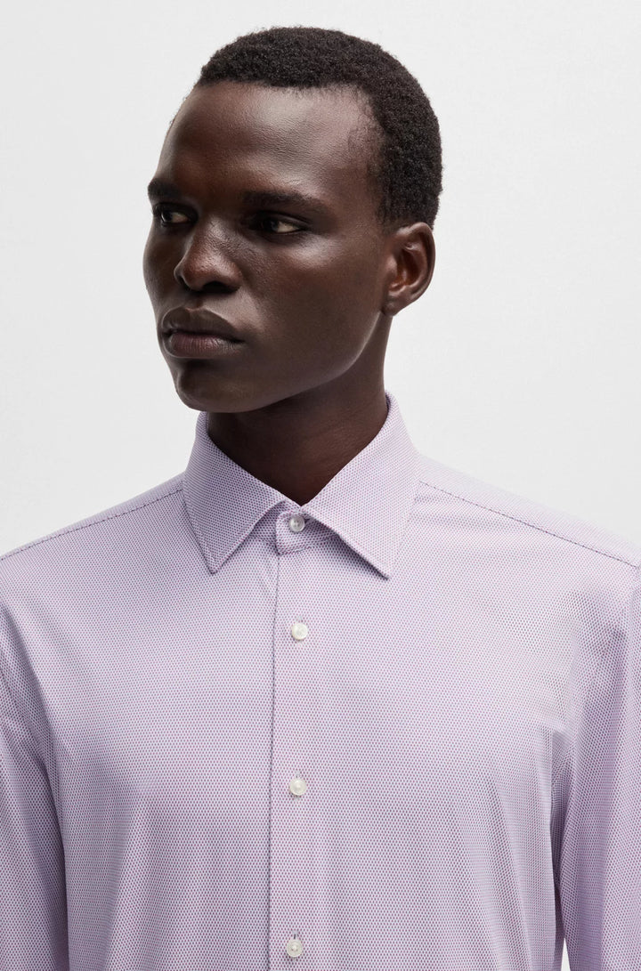 BOSS SLIM-FIT SHIRT IN PERFORMANCE-STRETCH STRUCTURED FABRIC