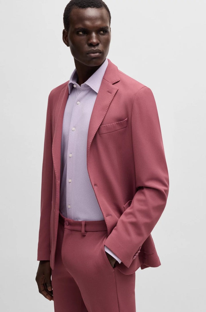 BOSS SLIM-FIT SHIRT IN PERFORMANCE-STRETCH STRUCTURED FABRIC