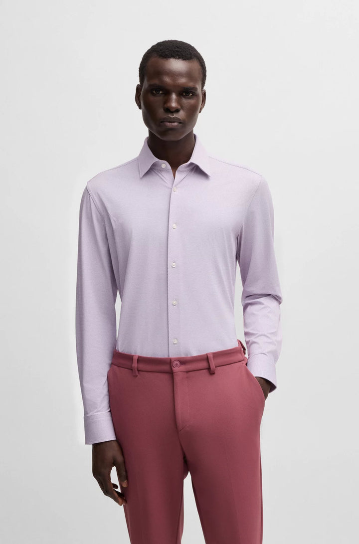 BOSS SLIM-FIT SHIRT IN PERFORMANCE-STRETCH STRUCTURED FABRIC