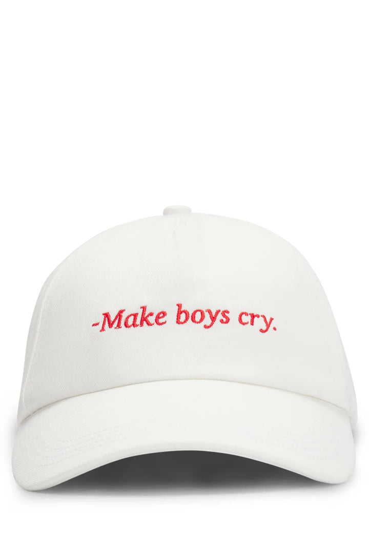 HUGO COTTON-TWILL CAP WITH EMBROIDERED SLOGAN