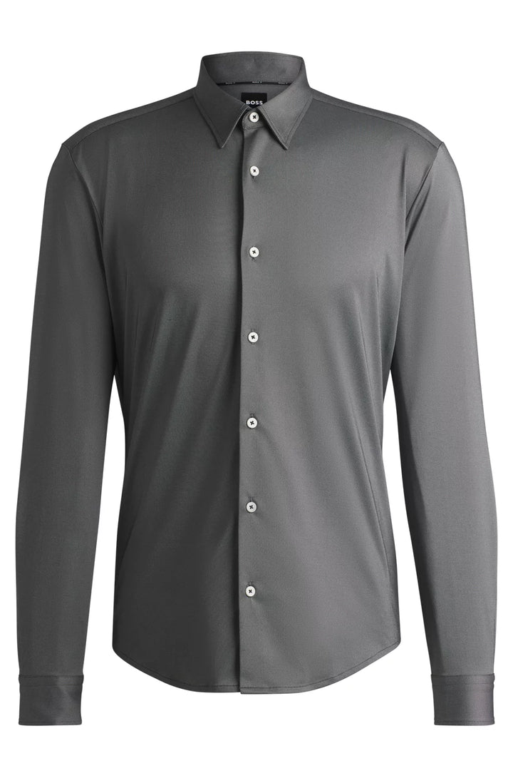 BOSS SLIM-FIT SHIRT IN PERFORMANCE-STRETCH STRUCTURED FABRIC
