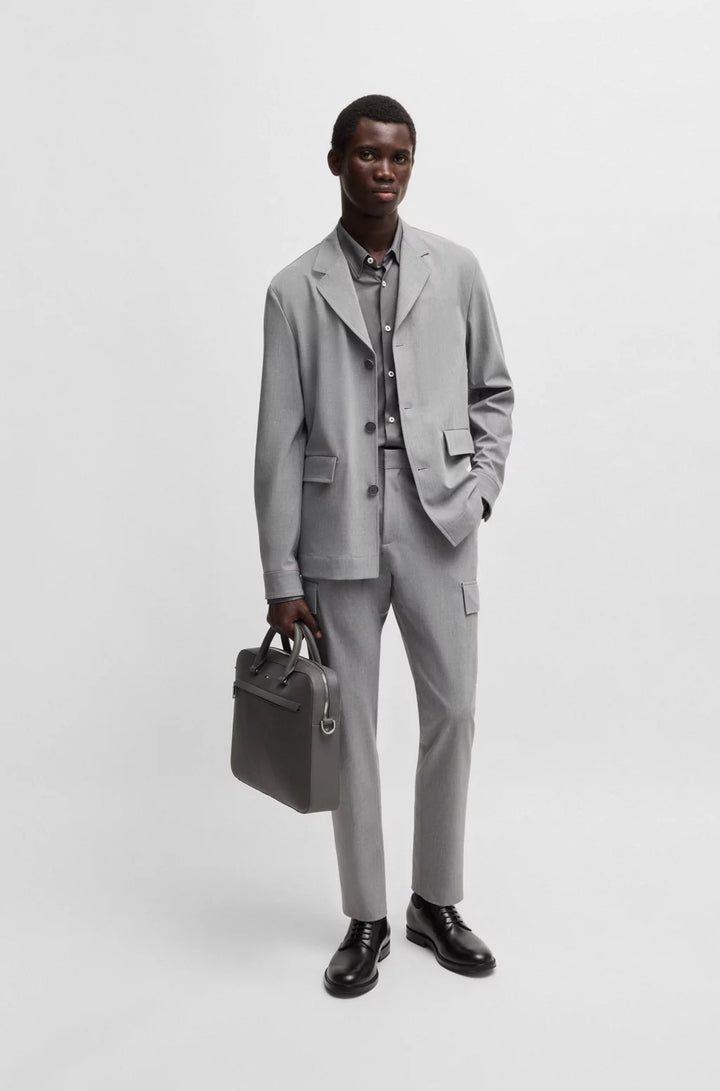 BOSS SLIM-FIT SHIRT IN PERFORMANCE-STRETCH STRUCTURED FABRIC