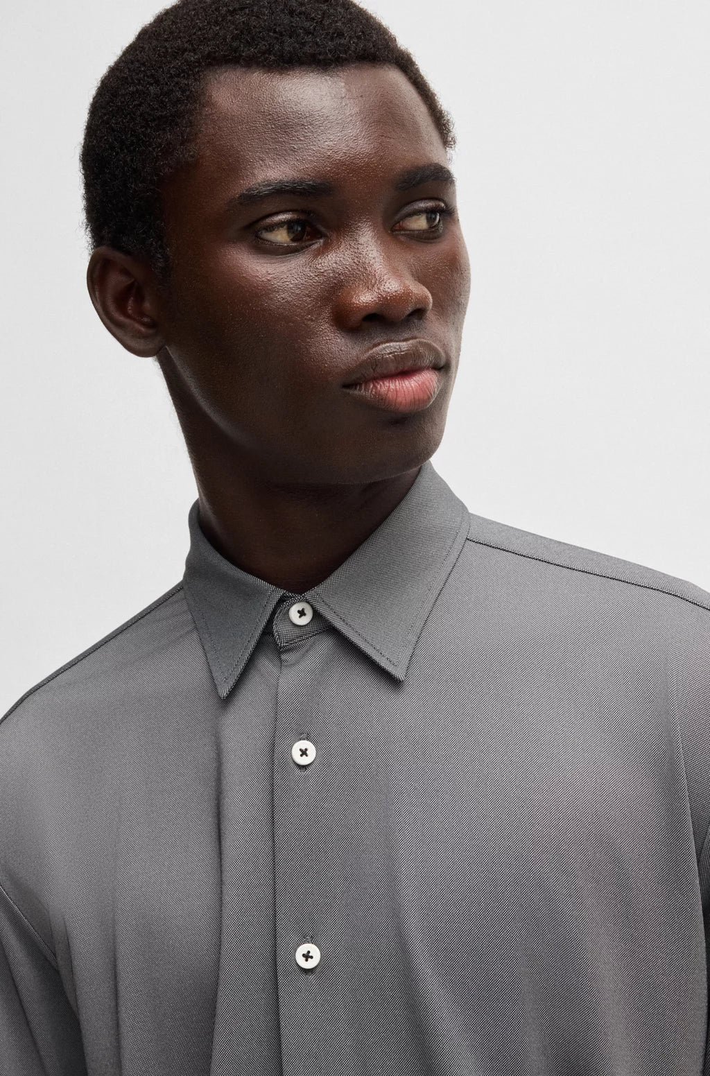 BOSS SLIM-FIT SHIRT IN PERFORMANCE-STRETCH STRUCTURED FABRIC