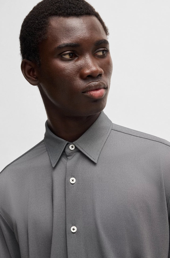 BOSS SLIM-FIT SHIRT IN PERFORMANCE-STRETCH STRUCTURED FABRIC