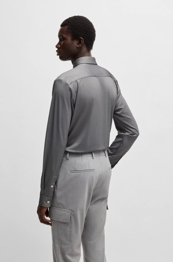 BOSS SLIM-FIT SHIRT IN PERFORMANCE-STRETCH STRUCTURED FABRIC