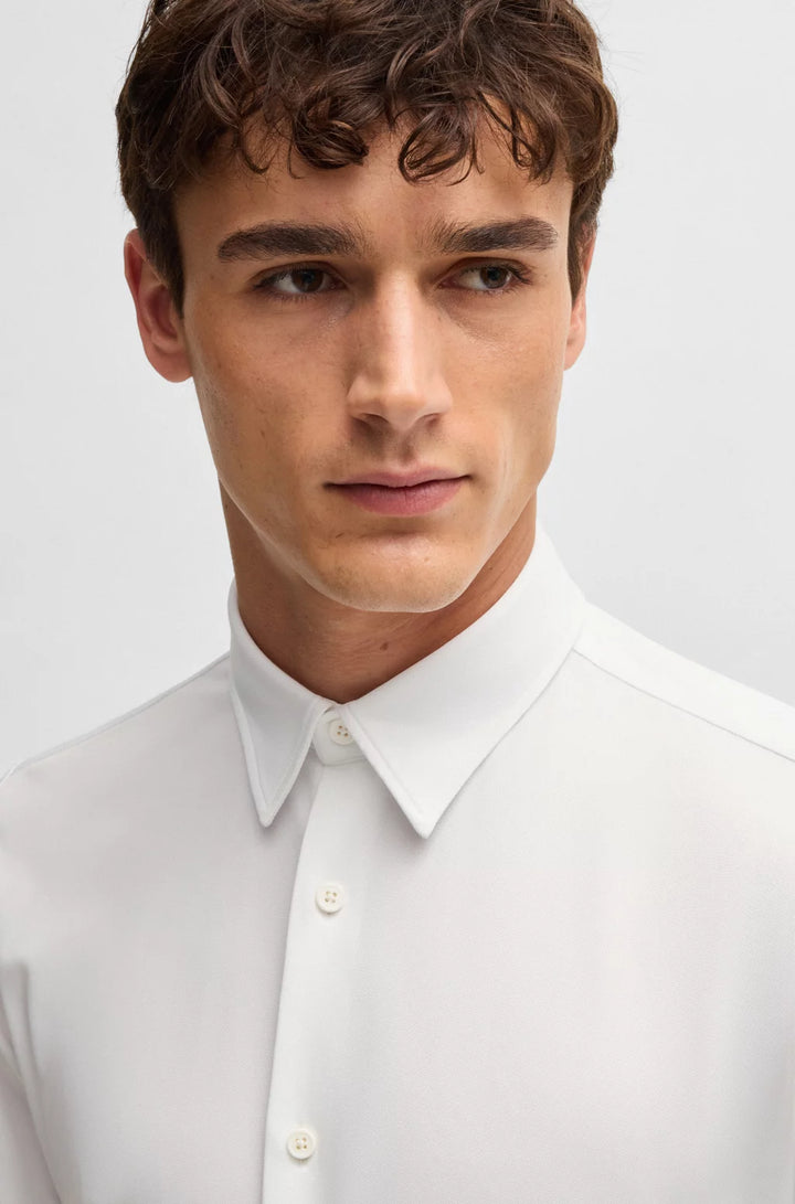 BOSS SLIM-FIT SHIRT IN PERFORMANCE-STRETCH STRUCTURED FABRIC