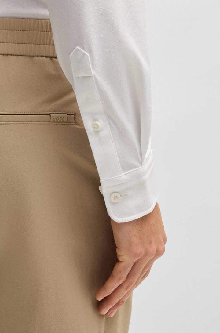 BOSS SLIM-FIT SHIRT IN PERFORMANCE-STRETCH STRUCTURED FABRIC