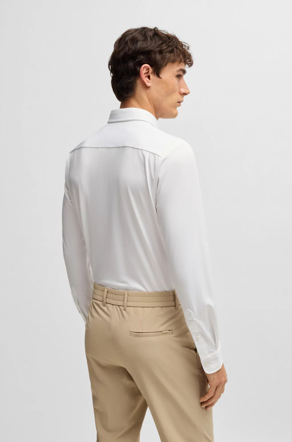 BOSS SLIM-FIT SHIRT IN PERFORMANCE-STRETCH STRUCTURED FABRIC