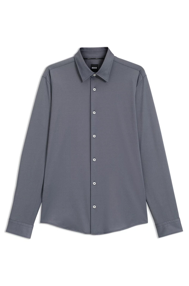BOSS SLIM-FIT SHIRT IN PERFORMANCE-STRETCH STRUCTURED FABRIC