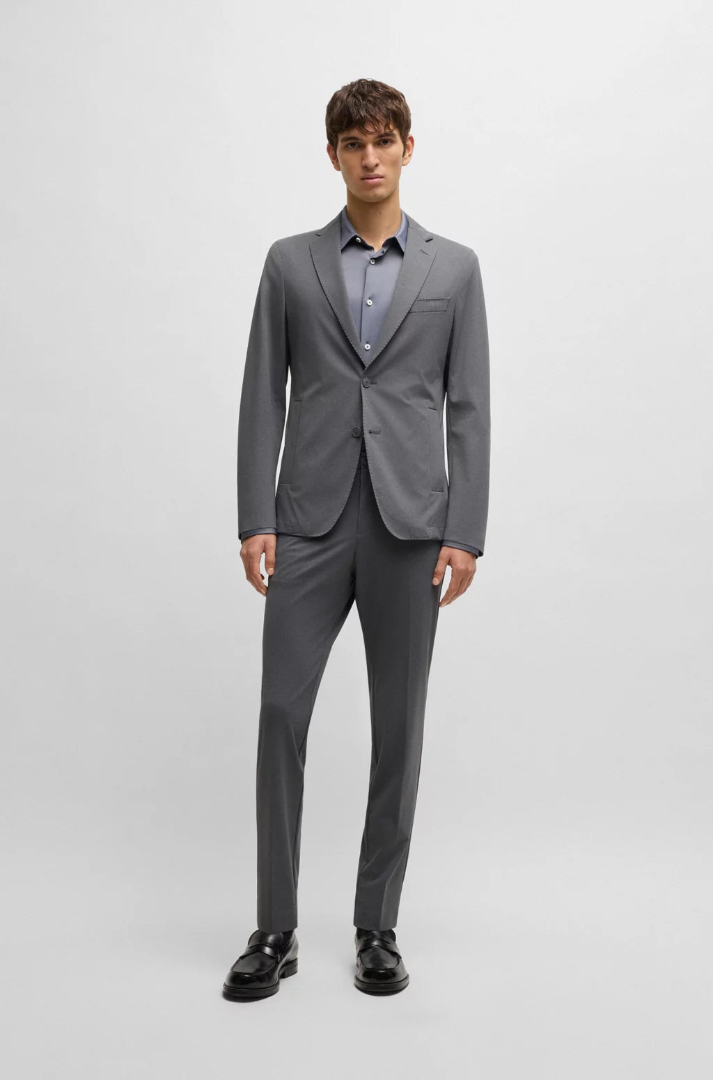 BOSS SLIM-FIT SHIRT IN PERFORMANCE-STRETCH STRUCTURED FABRIC