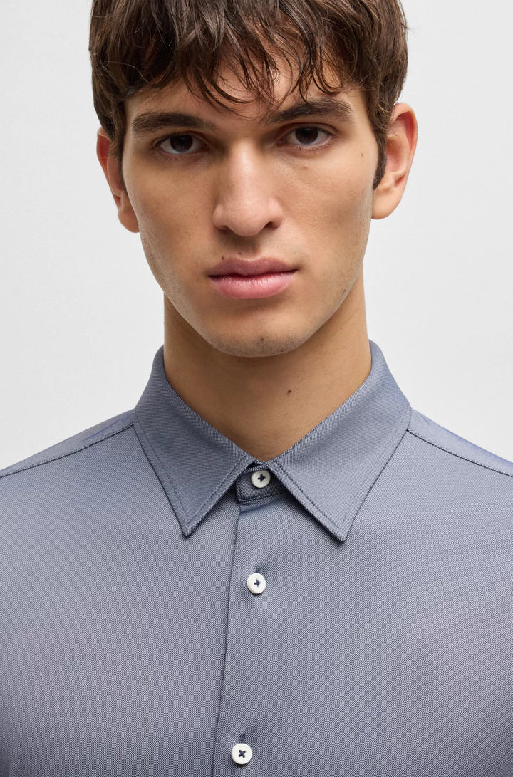 BOSS SLIM-FIT SHIRT IN PERFORMANCE-STRETCH STRUCTURED FABRIC