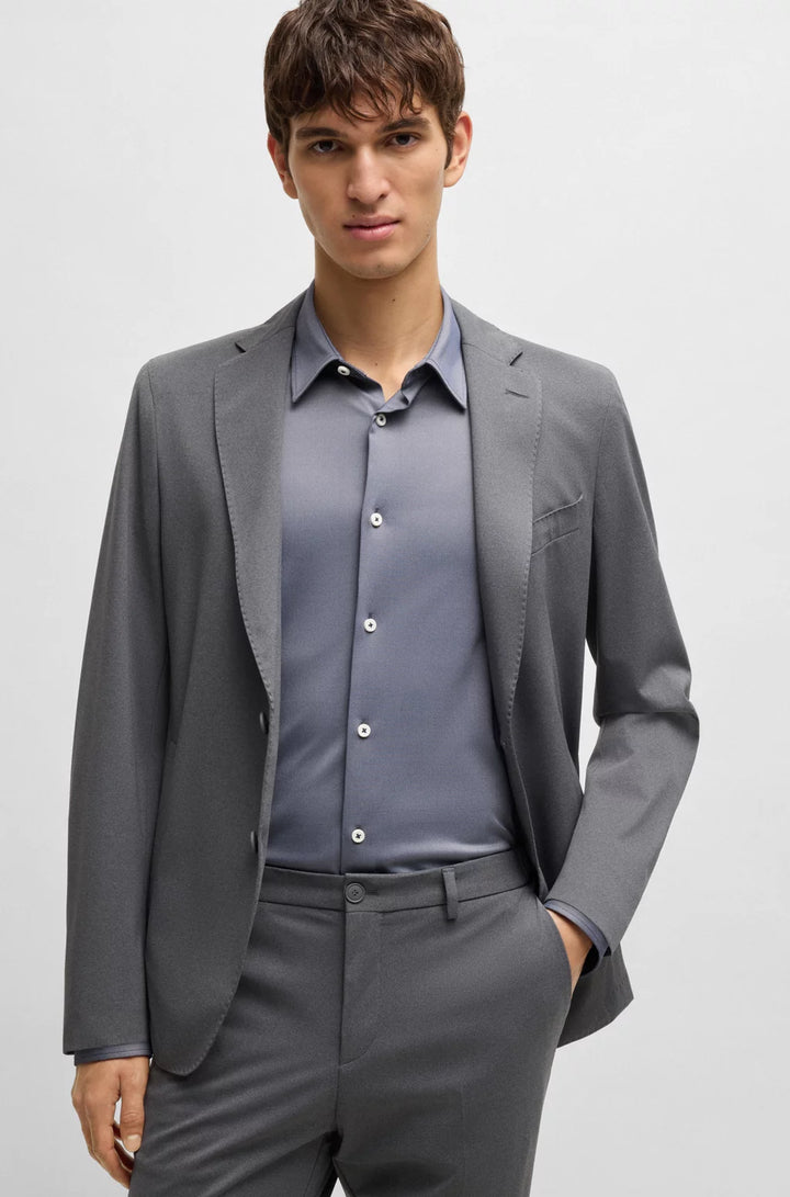 BOSS SLIM-FIT SHIRT IN PERFORMANCE-STRETCH STRUCTURED FABRIC