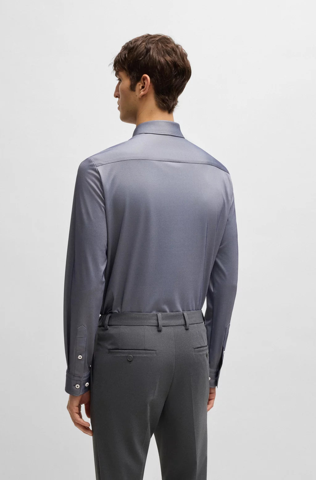BOSS SLIM-FIT SHIRT IN PERFORMANCE-STRETCH STRUCTURED FABRIC