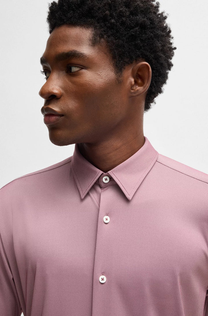 BOSS SLIM-FIT SHIRT IN PERFORMANCE-STRETCH STRUCTURED FABRIC