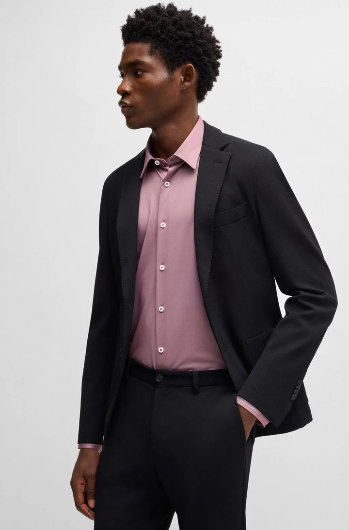 BOSS SLIM-FIT SHIRT IN PERFORMANCE-STRETCH STRUCTURED FABRIC