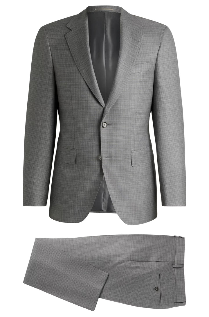 Boss Regular-fit suit in wool and silk
