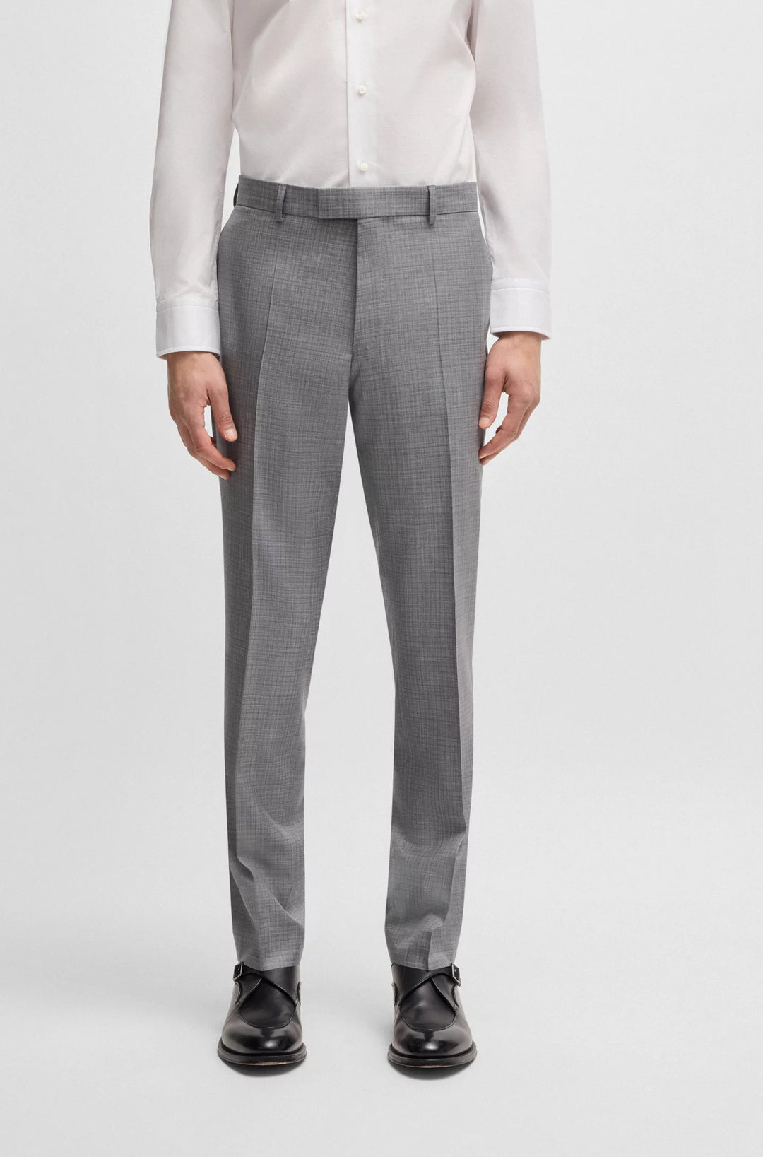 Boss Regular-fit suit in wool and silk