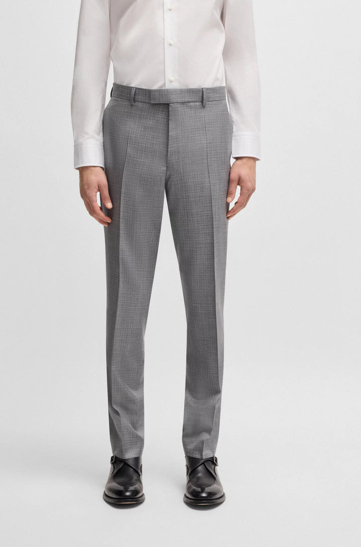 Boss Regular-fit suit in wool and silk