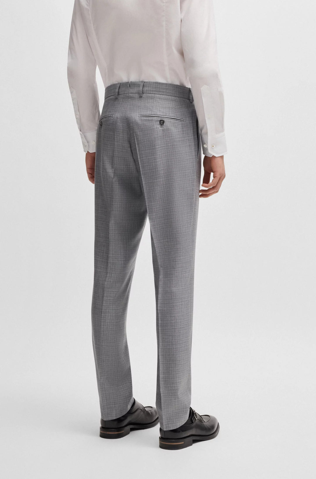 Boss Regular-fit suit in wool and silk