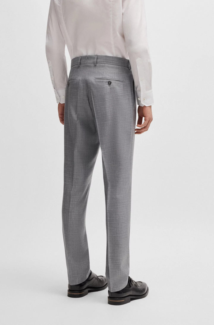 Boss Regular-fit suit in wool and silk