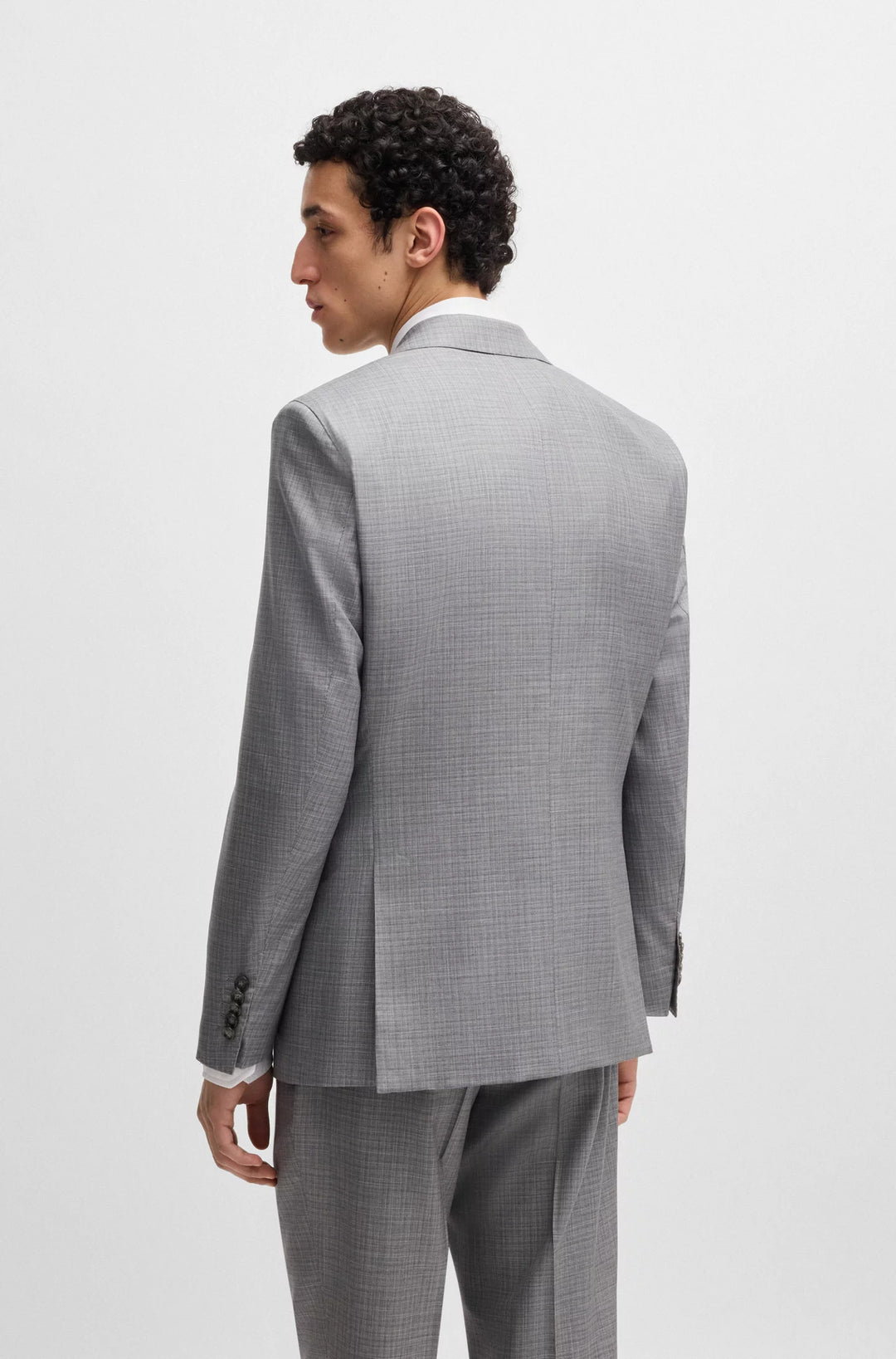 Boss Regular-fit suit in wool and silk