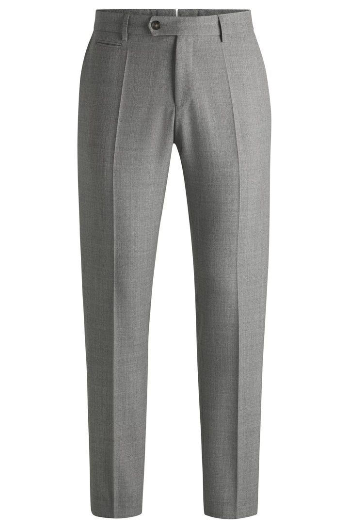 Boss Washable relaxed-fit trousers in stretch twill with wool