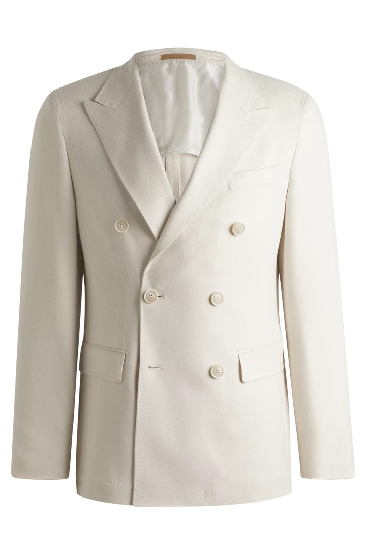 Boss Slim-fit blazer in patterned silk and cashmere