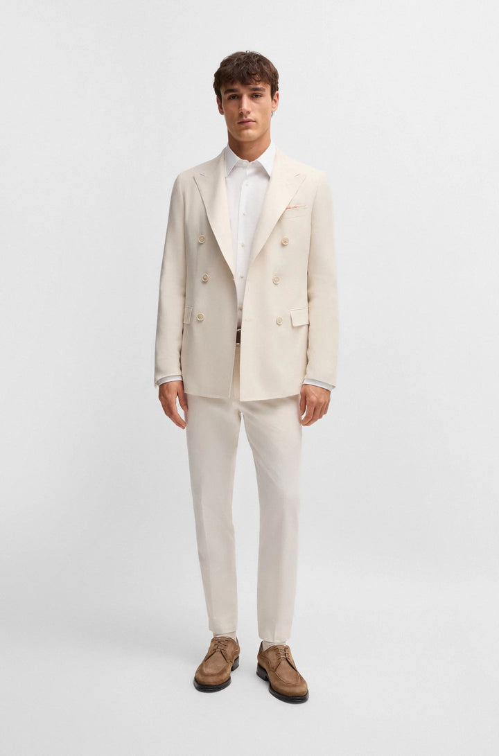 Boss Slim-fit blazer in patterned silk and cashmere