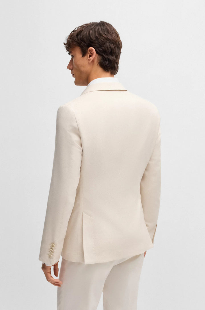 Boss Slim-fit blazer in patterned silk and cashmere