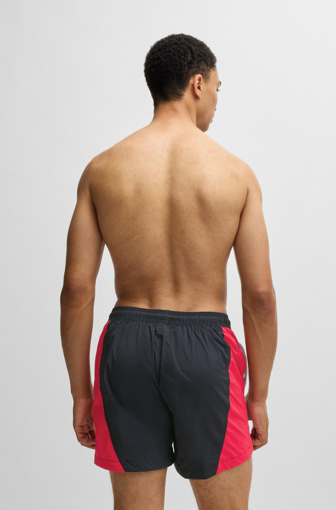 Hugo Color-blocked swim shorts with two-tone logo