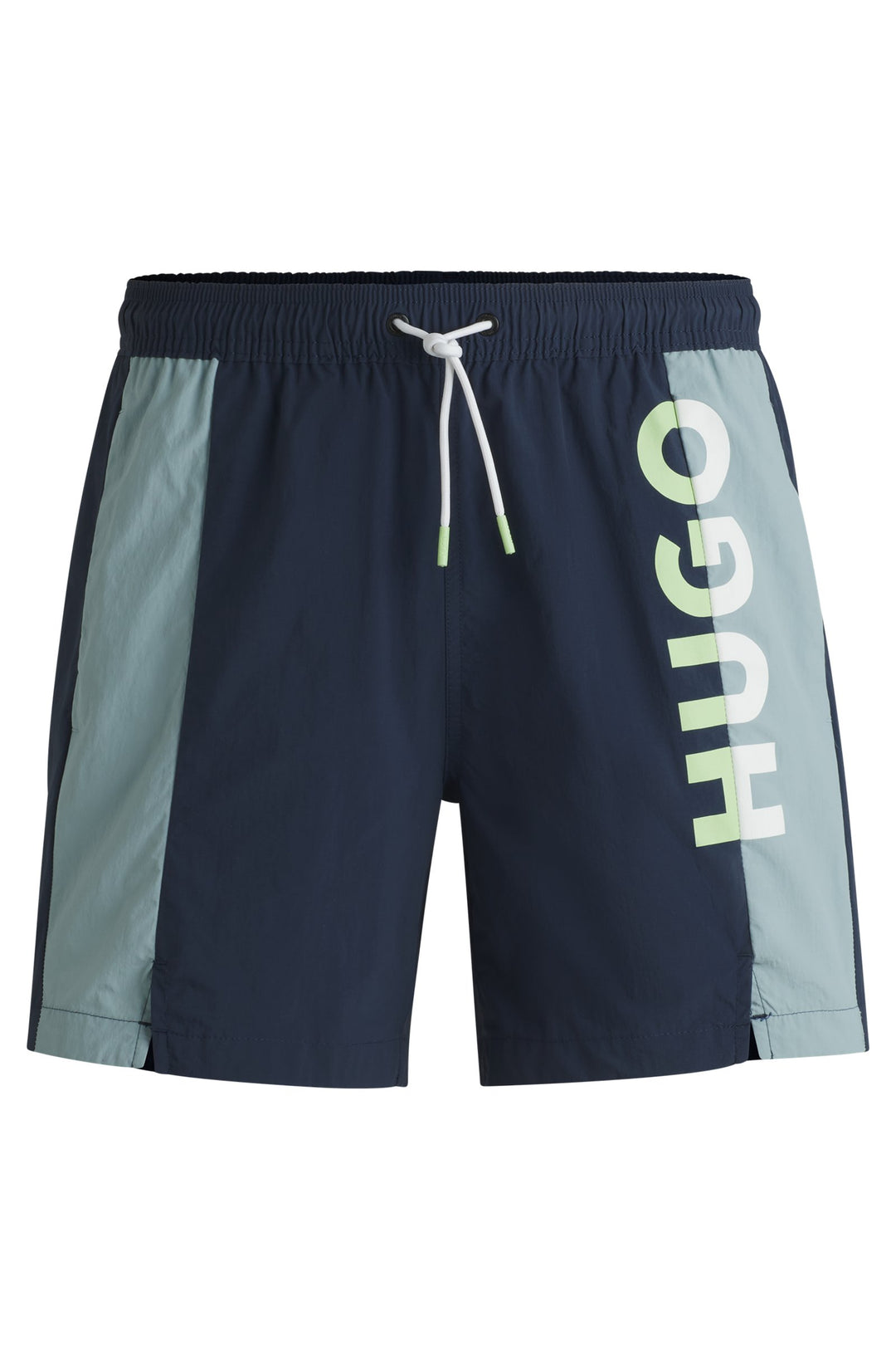Hugo Color-blocked swim shorts with two-tone logo