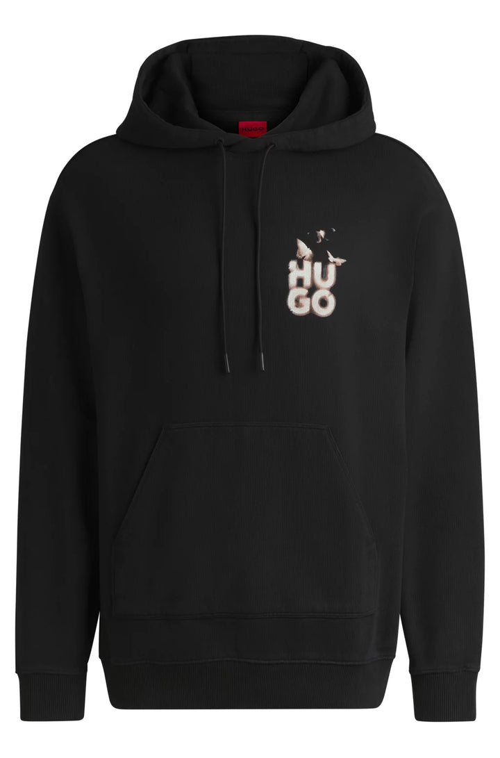 HUGO RELAXED-FIT HOODIE IN FRENCH TERRY WITH SEASONAL ARTWORK
