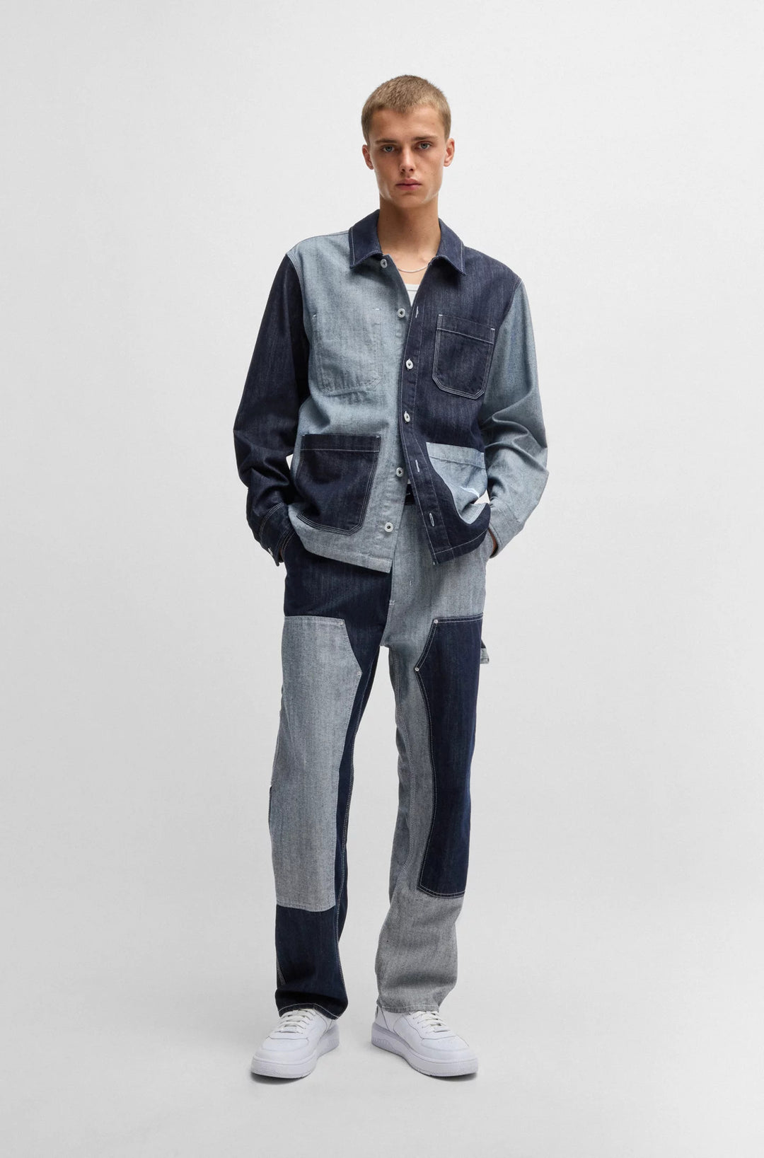 Hugo Loose-fit jeans in mixed denims