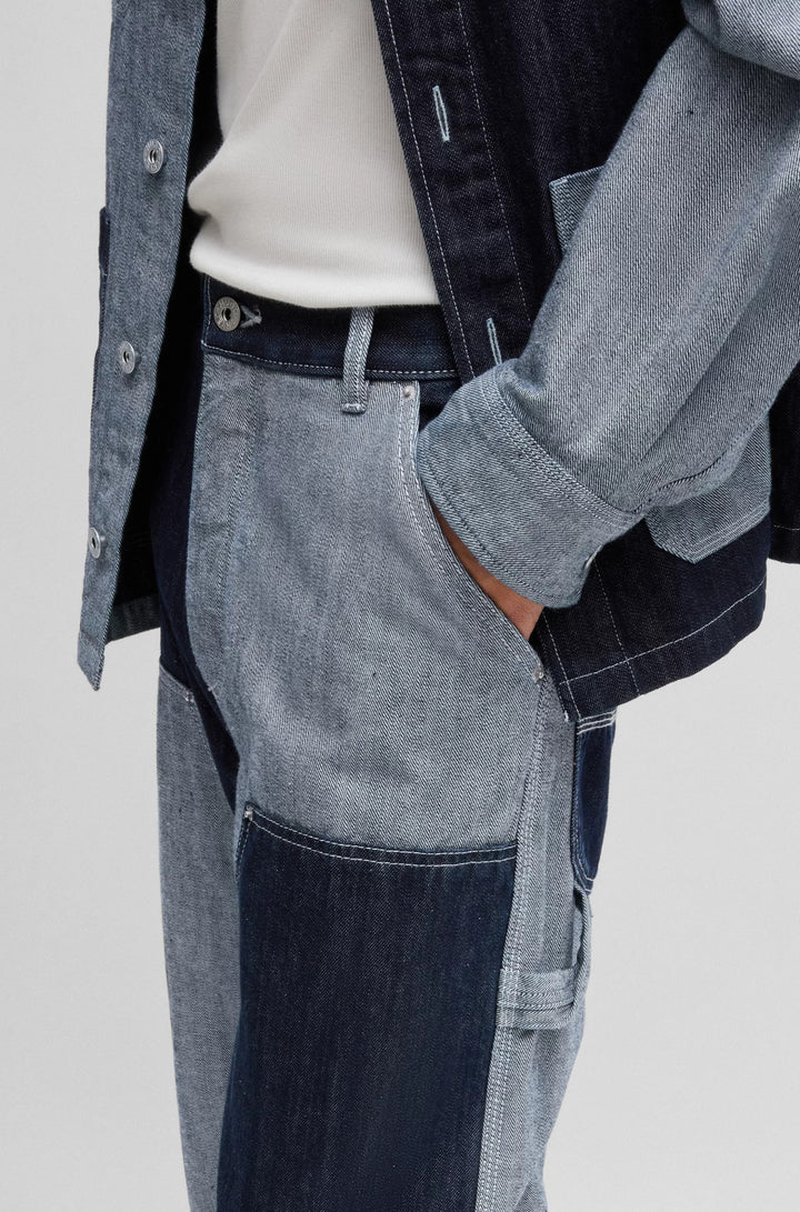 Hugo Loose-fit jeans in mixed denims