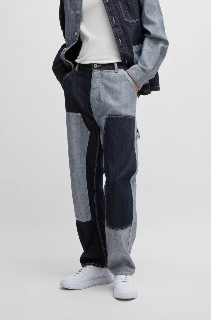 Hugo Loose-fit jeans in mixed denims