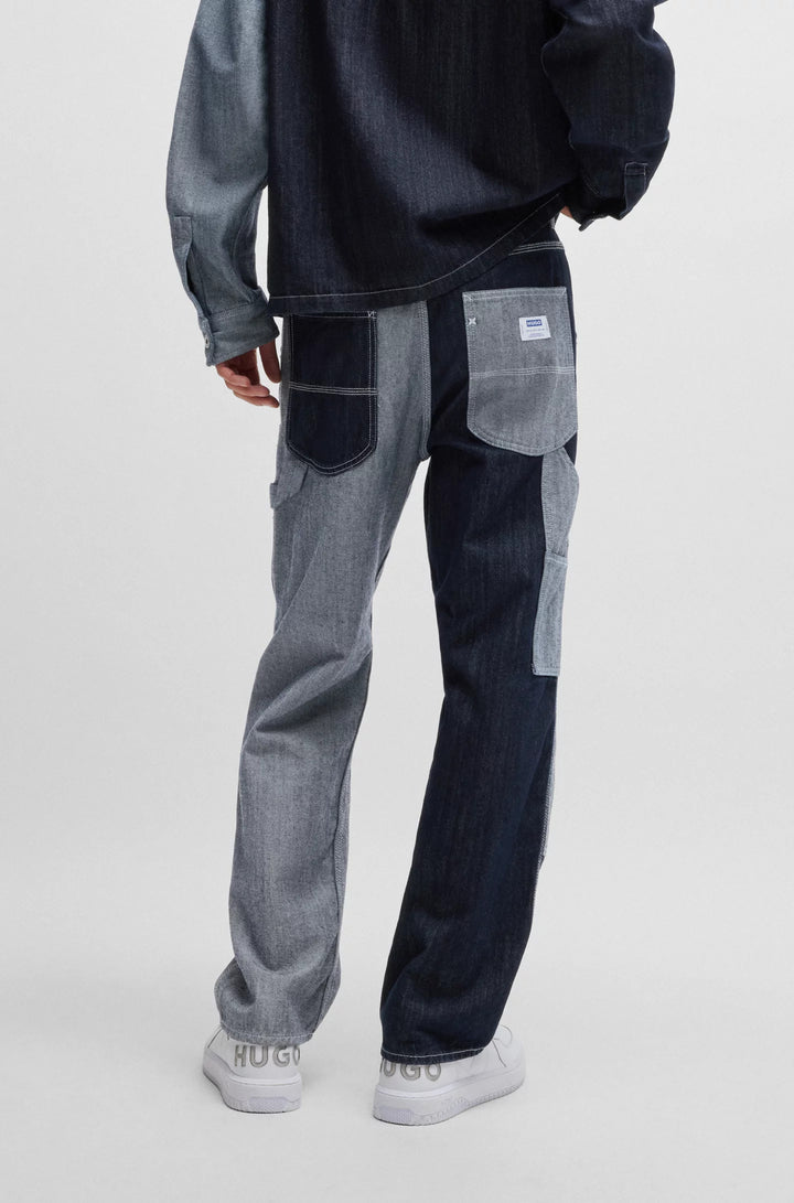 Hugo Loose-fit jeans in mixed denims