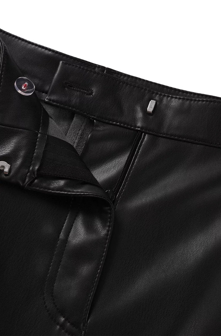 HUGO LOOSE-FIT CARGO TROUSERS IN FAUX LEATHER