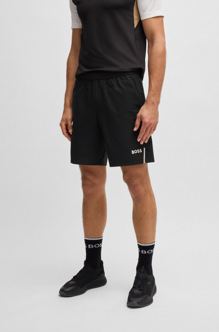 Boss Active tennis shorts in quick-dry super-stretch fabric