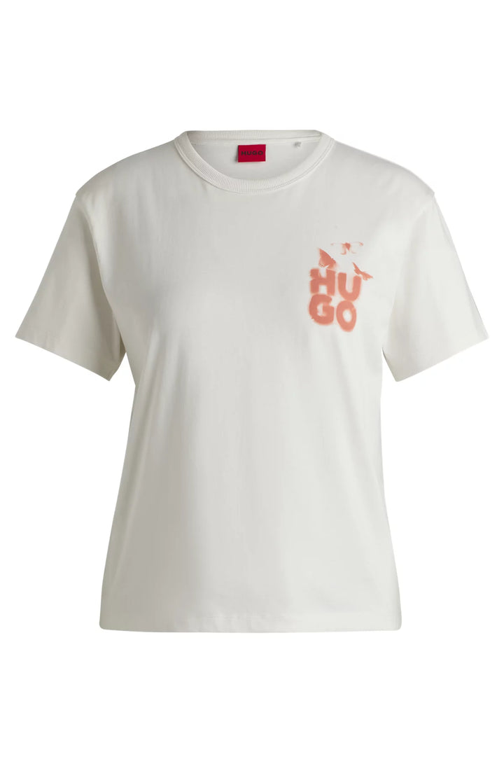HUGO Cotton T-shirt with seasonal graphic print