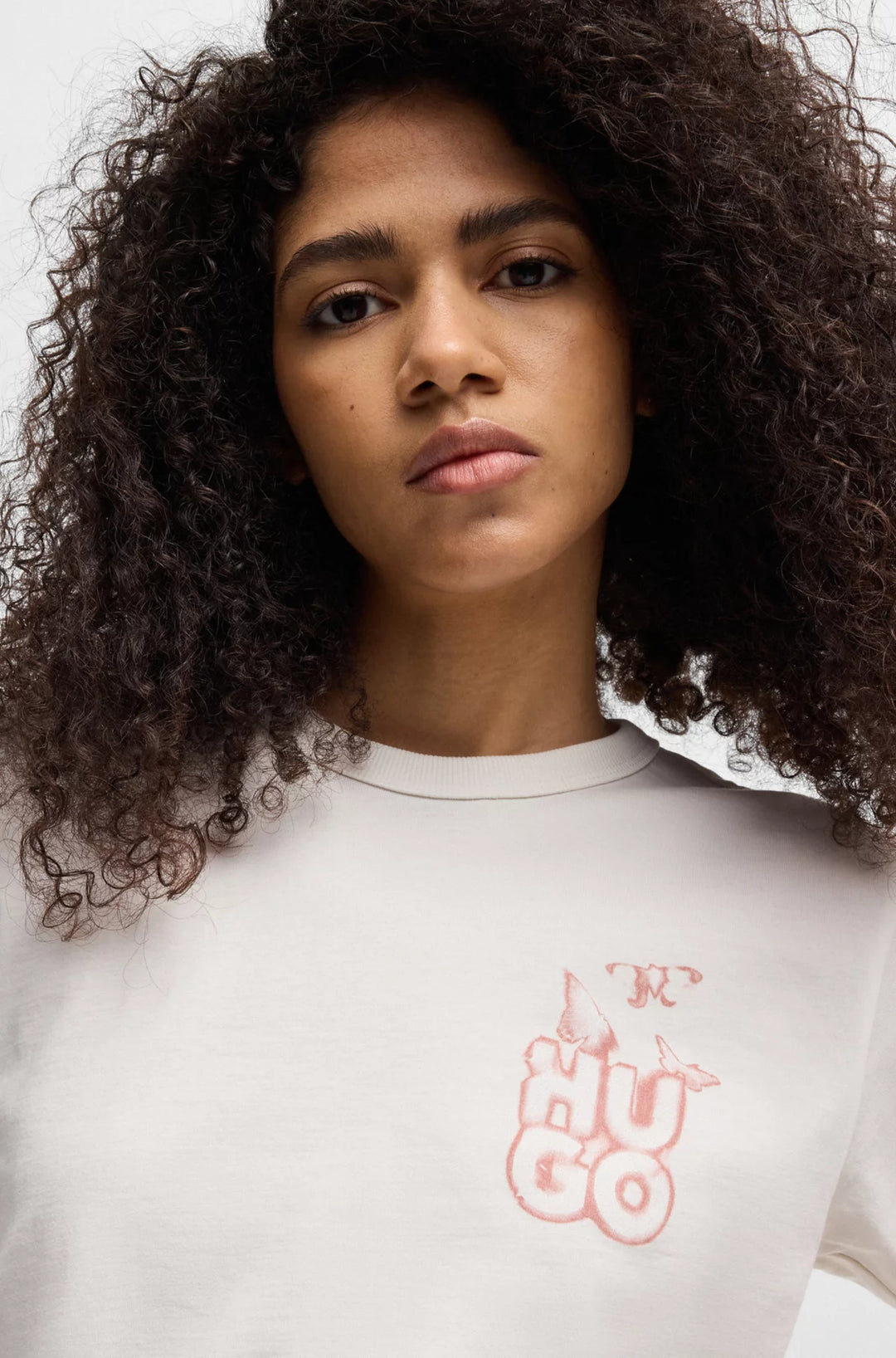 HUGO Cotton T-shirt with seasonal graphic print