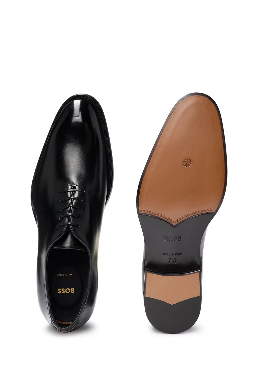 Boss Italian-made Oxford shoes in burnished leather