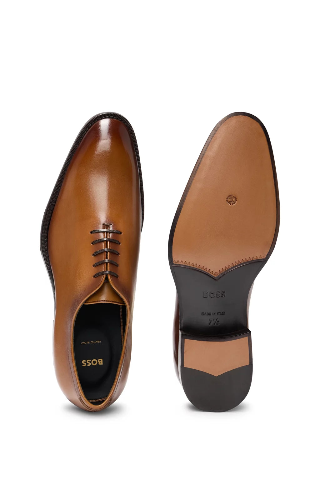 Boss Italian-made Oxford shoes in burnished leather