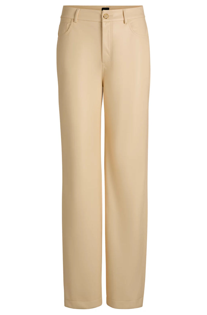 BOSS FIVE-POCKET TROUSERS IN FAUX LEATHER