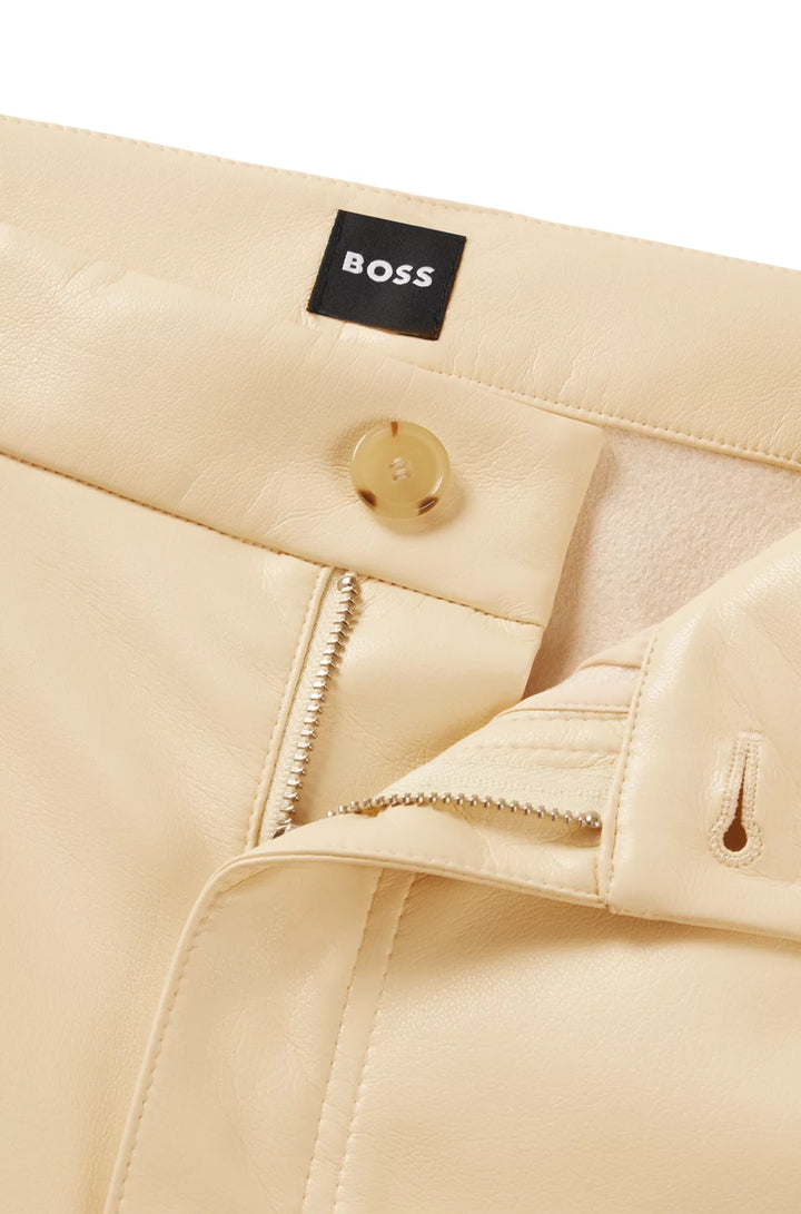 BOSS FIVE-POCKET TROUSERS IN FAUX LEATHER