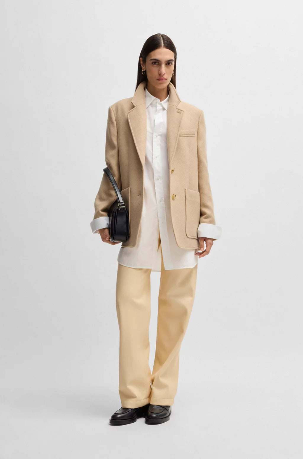 BOSS FIVE-POCKET TROUSERS IN FAUX LEATHER
