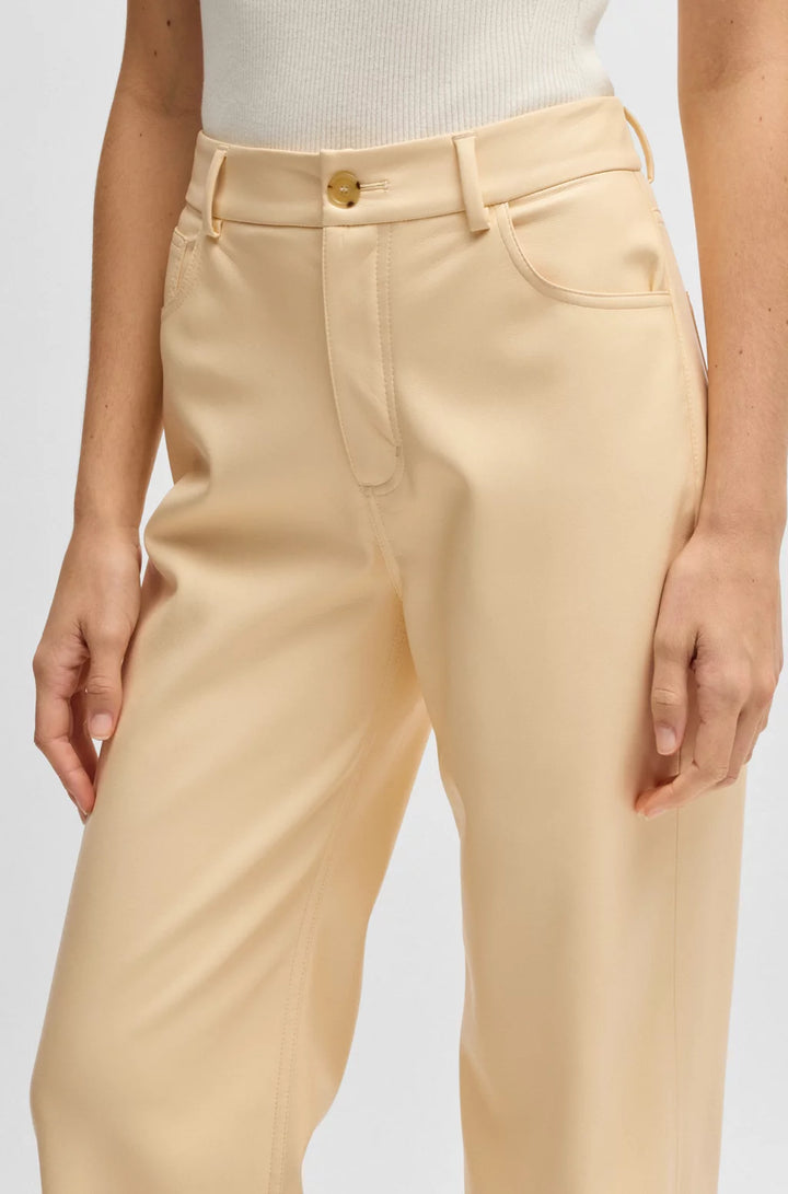 BOSS FIVE-POCKET TROUSERS IN FAUX LEATHER