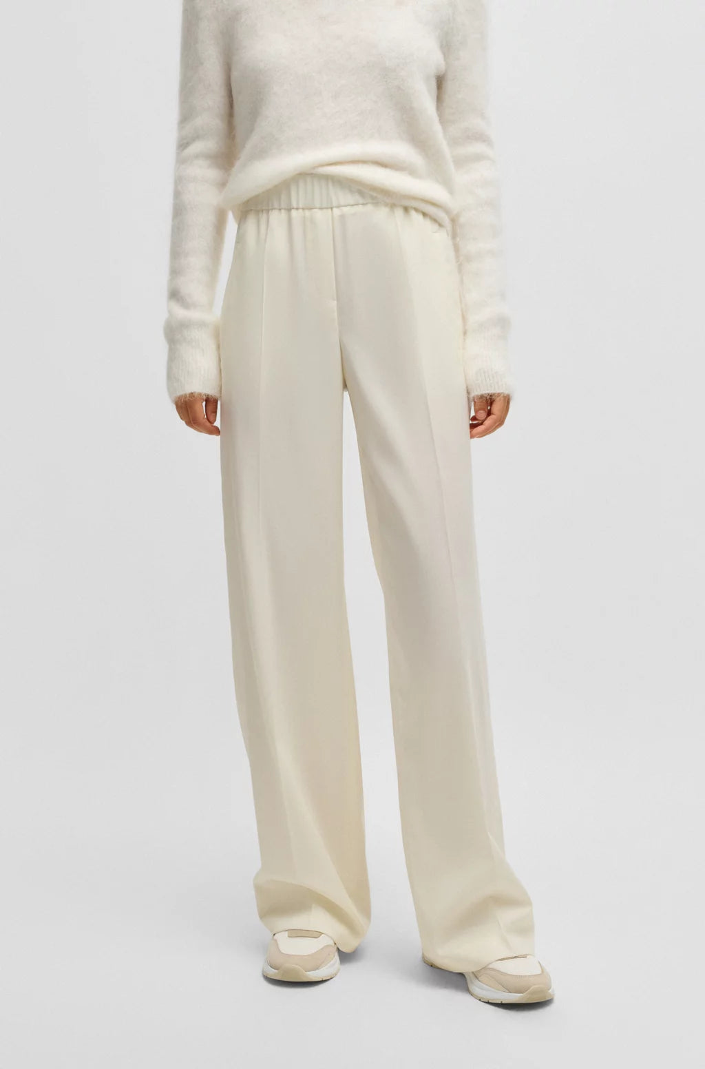 BOSS RELAXED-FIT TROUSERS IN WOOL