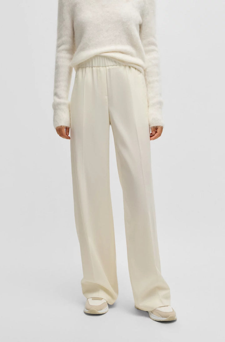 BOSS RELAXED-FIT TROUSERS IN WOOL