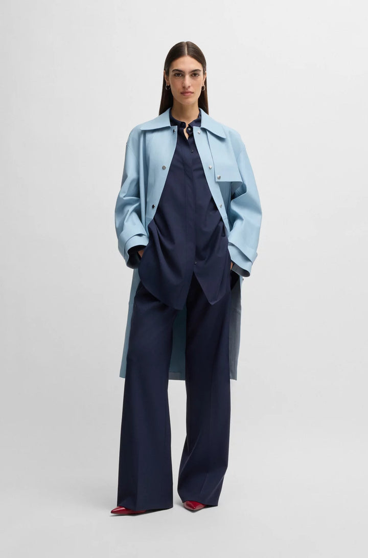BOSS RELAXED-FIT TROUSERS IN WOOL