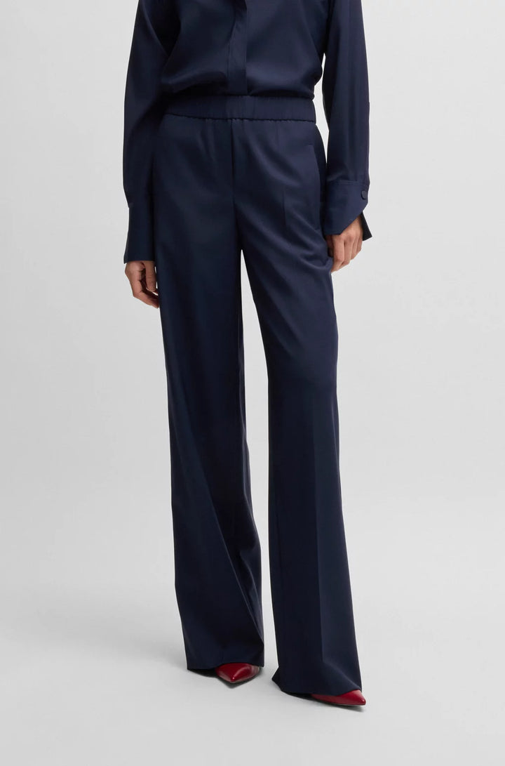 BOSS RELAXED-FIT TROUSERS IN WOOL